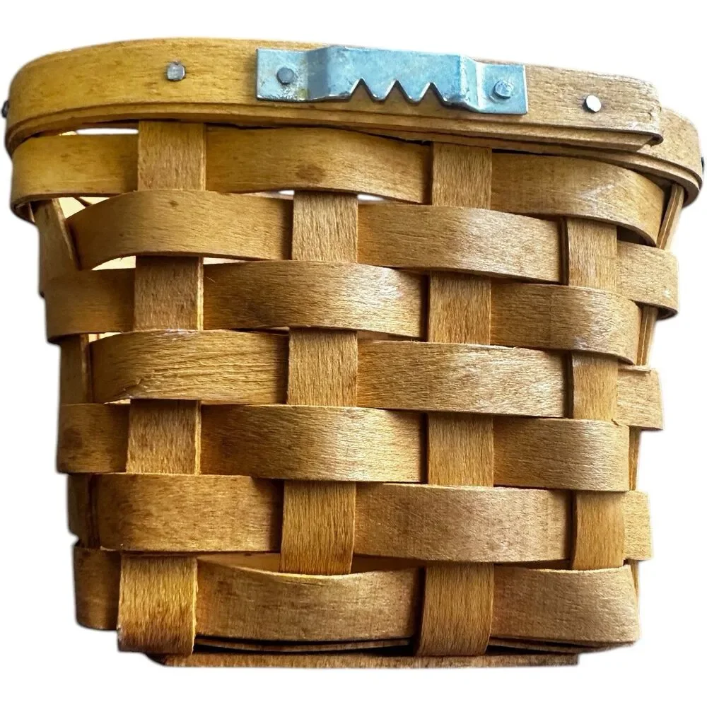 Longaberger 1998 Small 3.5” Wall Pocket Oregano Handmade Basket W/Bracket Hanger